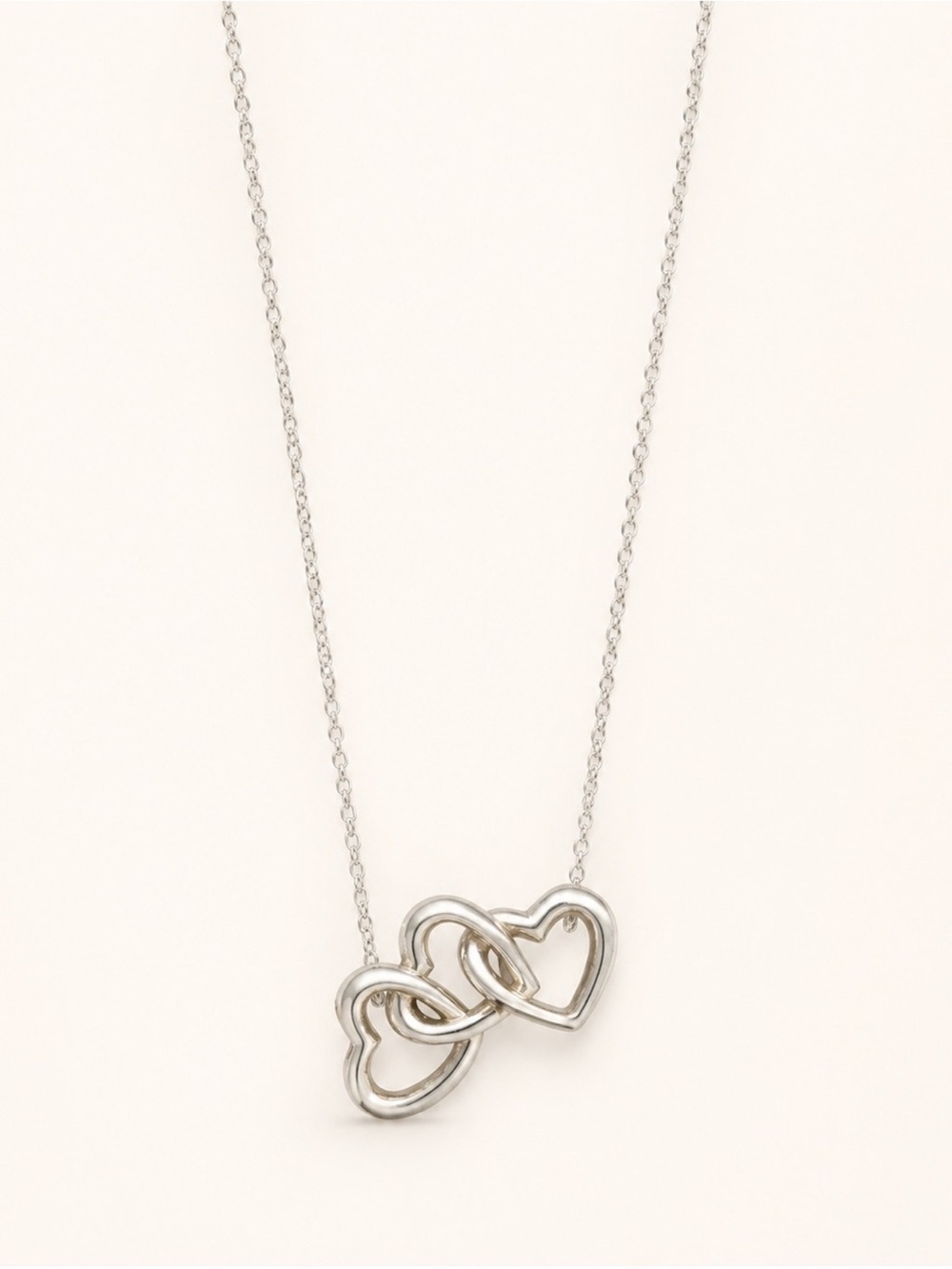 Tiffany & Co Triple Open Heart Sterling Silver Necklace 16”